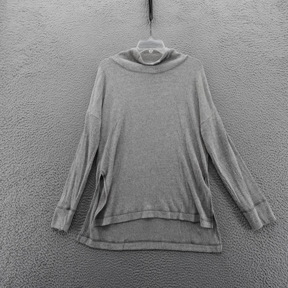 Four Leaf Gray Ribbed Cowl Neck Tunic Sweater Size Small Womens Oversized‎ NEW